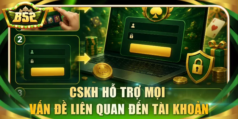 CSKH hỗ trợ mọi vấn đề liên quan đến tài khoản