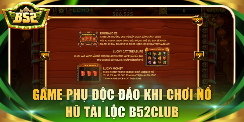 Game phụ độc đáo khi chơi nổ hũ Tài Lộc B52Club