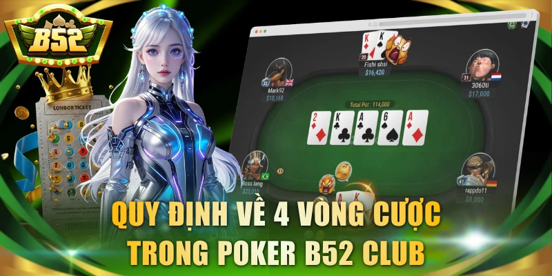 Quy định về 4 vòng cược trong Poker B52 Club