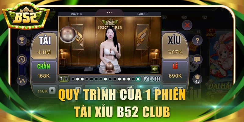 Quy trình của 1 phiên Tài Xỉu B52 Club